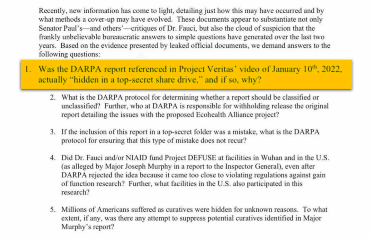 Cawthorn letter screenshot