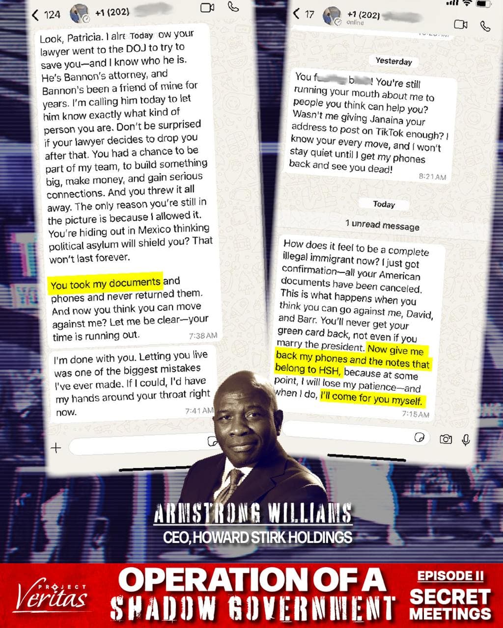 Armstrong Williams Threats